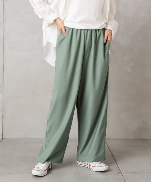 PUAL CE CIN（ピュアルセシン）の「ゆるっとボトムワイド（その他パンツ・レディース・ベージュ/グリーン/カーキ/ネイビー・FREE）」の3枚目の写真