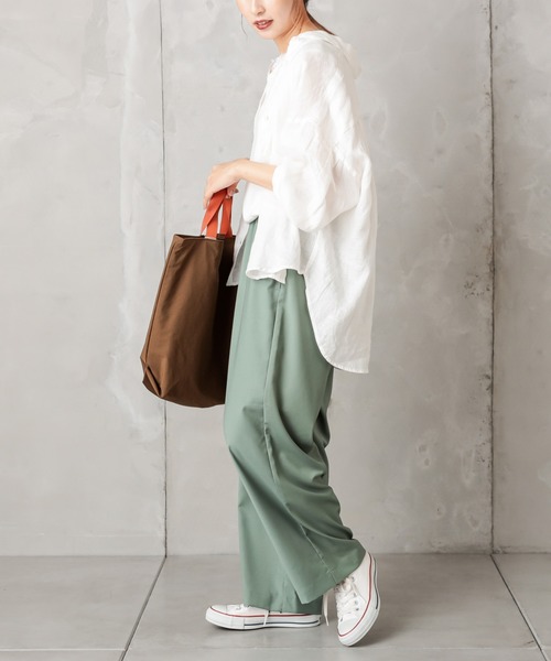 PUAL CE CIN（ピュアルセシン）の「ゆるっとボトムワイド（その他パンツ・レディース・ベージュ/グリーン/カーキ/ネイビー・FREE）」の10枚目の写真