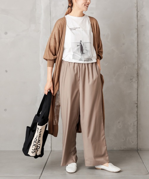 PUAL CE CIN（ピュアルセシン）の「ゆるっとボトムワイド（その他パンツ・レディース・ベージュ/グリーン/カーキ/ネイビー・FREE）」の5枚目の写真