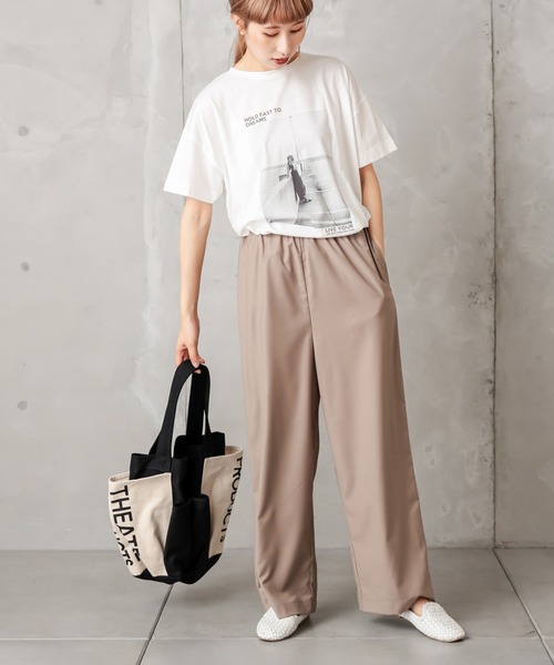 PUAL CE CIN（ピュアルセシン）の「ゆるっとボトムワイド（その他パンツ・レディース・ベージュ/グリーン/カーキ/ネイビー・FREE）」の7枚目の写真