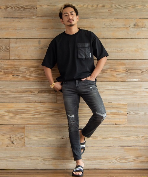 #Re:room（リルーム）の「ヴィンテージクラッシュカットスキニーデニム（デニムパンツ・メンズ・ブラック/ブルー/ホワイト・SMALL/MEDIUM/LARGE）」の10枚目の写真