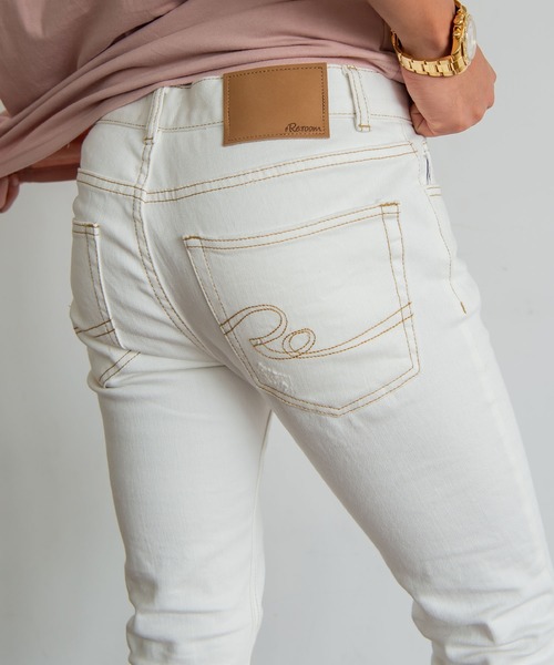 #Re:room（リルーム）の「ヴィンテージクラッシュカットスキニーデニム（デニムパンツ・メンズ・ブラック/ブルー/ホワイト・SMALL/MEDIUM/LARGE）」の6枚目の写真