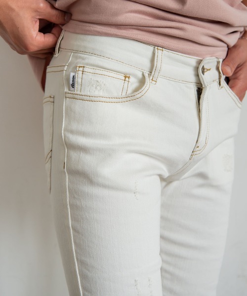 #Re:room（リルーム）の「ヴィンテージクラッシュカットスキニーデニム（デニムパンツ・メンズ・ブラック/ブルー/ホワイト・SMALL/MEDIUM/LARGE）」の12枚目の写真