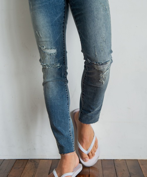 #Re:room（リルーム）の「ヴィンテージクラッシュカットスキニーデニム（デニムパンツ・メンズ・ブラック/ブルー/ホワイト・SMALL/MEDIUM/LARGE）」の7枚目の写真