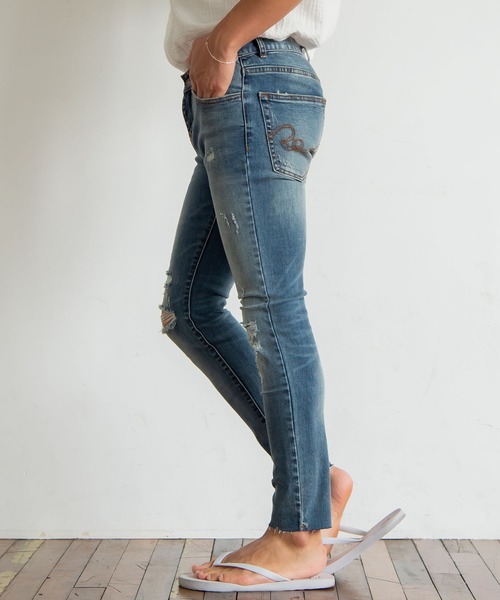 #Re:room（リルーム）の「ヴィンテージクラッシュカットスキニーデニム（デニムパンツ・メンズ・ブラック/ブルー/ホワイト・SMALL/MEDIUM/LARGE）」の13枚目の写真