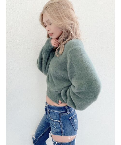 GYDA（ジェイダ）の「ハイネックシャギーニットTOPS（ニット/セーター・レディース・ベージュ/グリーン/ボルドー・FREE）」の6枚目の写真