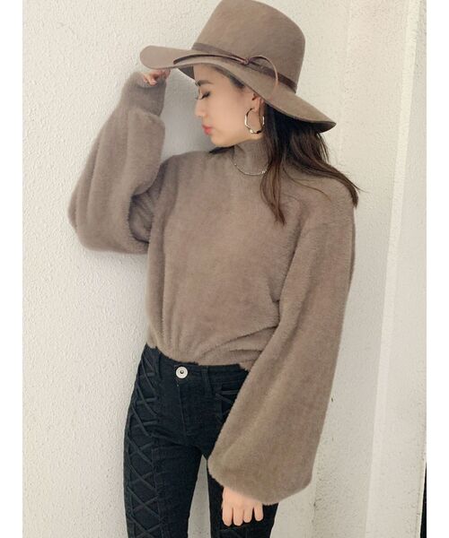 GYDA（ジェイダ）の「ハイネックシャギーニットTOPS（ニット/セーター・レディース・ベージュ/グリーン/ボルドー・FREE）」の13枚目の写真