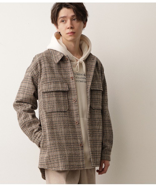 JUNRED（ジュンレッド）の「ルーズシルエットＣＰＯシャツ（シャツ/ブラウス・メンズ・ブラウン系その他/イエロー系その他3/ベージュ系その他/ブルー系その他5・M/L）」の4枚目の写真