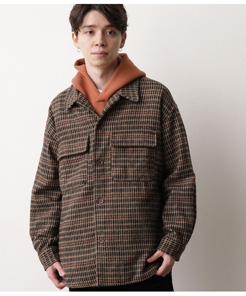 JUNRED（ジュンレッド）の「ルーズシルエットＣＰＯシャツ（シャツ/ブラウス・メンズ・ブラウン系その他/イエロー系その他3/ベージュ系その他/ブルー系その他5・M/L）」の8枚目の写真