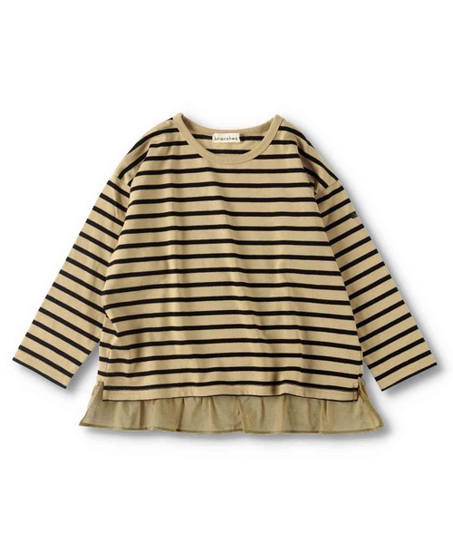 BRANSHES（ブランシェス）の「【WEB限定】ボーダー長袖Tシャツ（Tシャツ/カットソー・キッズ・ネイビー/ブラック/オリーブ/ベージュ・130cm/150cm/120cm/140cm/110cm/100cm）」の2枚目の写真