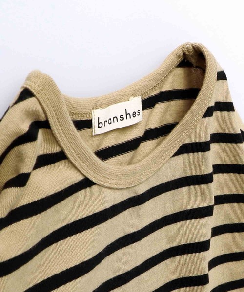 BRANSHES（ブランシェス）の「【WEB限定】ボーダー長袖Tシャツ（Tシャツ/カットソー・キッズ・ネイビー/ブラック/オリーブ/ベージュ・130cm/150cm/120cm/140cm/110cm/100cm）」の14枚目の写真