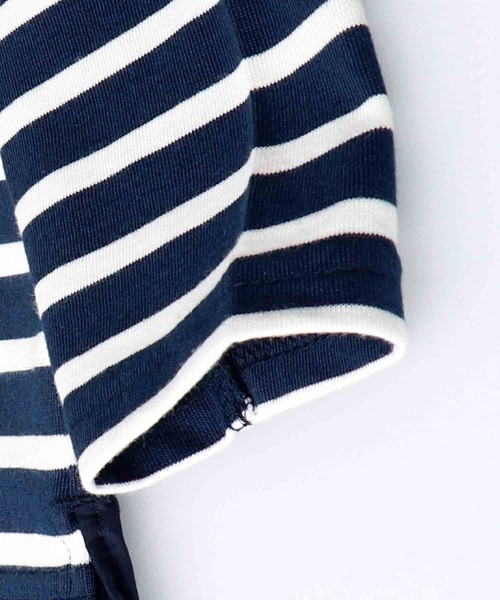 BRANSHES（ブランシェス）の「【WEB限定】ボーダー長袖Tシャツ（Tシャツ/カットソー・キッズ・ネイビー/ブラック/オリーブ/ベージュ・130cm/150cm/120cm/140cm/110cm/100cm）」の8枚目の写真