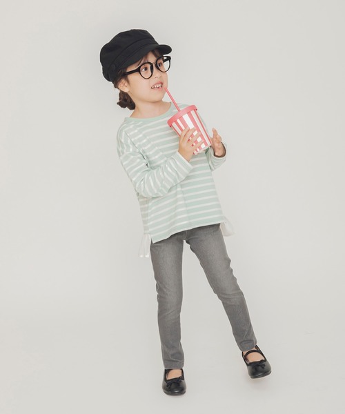 BRANSHES（ブランシェス）の「【WEB限定】ボーダー長袖Tシャツ（Tシャツ/カットソー・キッズ・ネイビー/ブラック/オリーブ/ベージュ・130cm/150cm/120cm/140cm/110cm/100cm）」の5枚目の写真