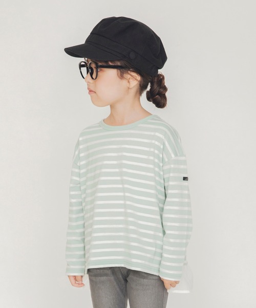 BRANSHES（ブランシェス）の「【WEB限定】ボーダー長袖Tシャツ（Tシャツ/カットソー・キッズ・ネイビー/ブラック/オリーブ/ベージュ・130cm/150cm/120cm/140cm/110cm/100cm）」の22枚目の写真