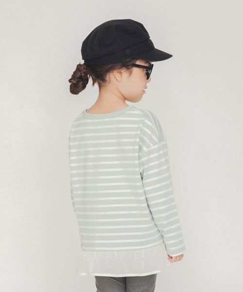 BRANSHES（ブランシェス）の「【WEB限定】ボーダー長袖Tシャツ（Tシャツ/カットソー・キッズ・ネイビー/ブラック/オリーブ/ベージュ・130cm/150cm/120cm/140cm/110cm/100cm）」の16枚目の写真