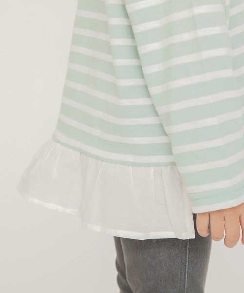 BRANSHES（ブランシェス）の「【WEB限定】ボーダー長袖Tシャツ（Tシャツ/カットソー・キッズ・ネイビー/ブラック/オリーブ/ベージュ・130cm/150cm/120cm/140cm/110cm/100cm）」の13枚目の写真