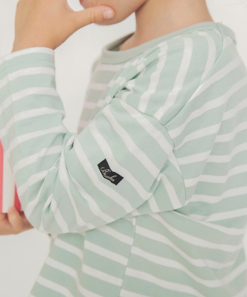 BRANSHES（ブランシェス）の「【WEB限定】ボーダー長袖Tシャツ（Tシャツ/カットソー・キッズ・ネイビー/ブラック/オリーブ/ベージュ・130cm/150cm/120cm/140cm/110cm/100cm）」の6枚目の写真