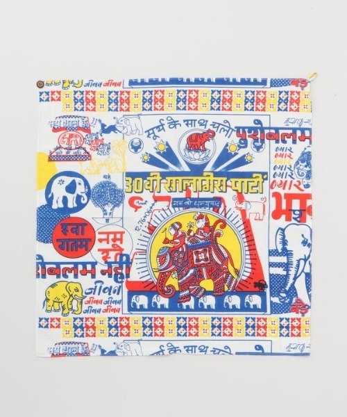 チャイハネ（チャイハネ）の「【チャイハネ】ワールドトリップバンダナ（バンダナ/スカーフ・レディース・その他/ホワイト/その他6/ホワイト×ホワイト/グリーン/アニマル/オレンジ/アクア/ブルー/カラフル/ベージュ/ピンク/レッド・FREE）」の3枚目の写真