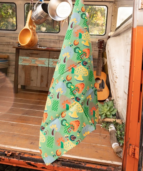 チャイハネ（チャイハネ）の「【チャイハネ】ワールドトリップバンダナ（バンダナ/スカーフ・レディース・その他/ホワイト/その他6/ホワイト×ホワイト/グリーン/アニマル/オレンジ/アクア/ブルー/カラフル/ベージュ/ピンク/レッド・FREE）」の5枚目の写真