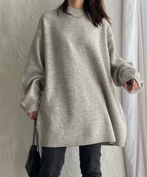 Aラインフレアチュニック ニット