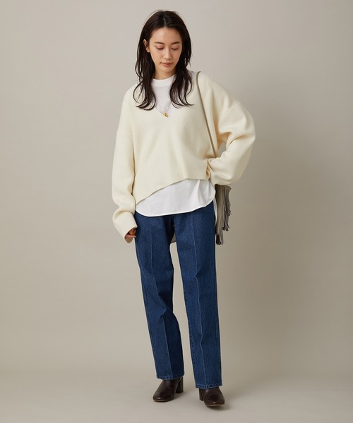 ADAM ET ROPE'(アダムエロペ)の「【セットアイテム】ロンT付きスムースチュニック(ニット/セーター・レディース・ホワイト/ベージュ・FREE)」の17枚目の写真