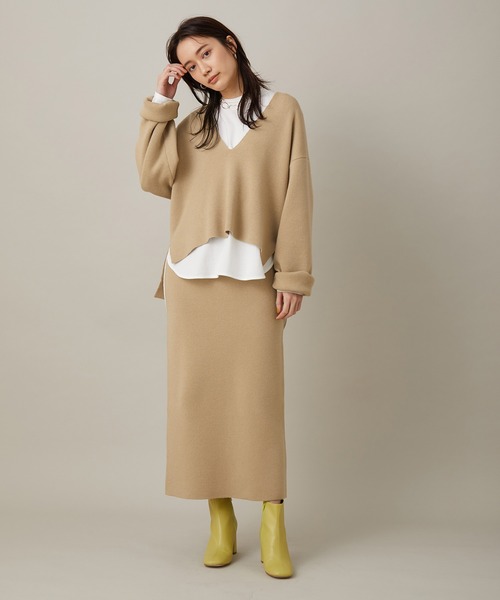 ADAM ET ROPE'(アダムエロペ)の「【セットアイテム】ロンT付きスムースチュニック(ニット/セーター・レディース・ホワイト/ベージュ・FREE)」の15枚目の写真