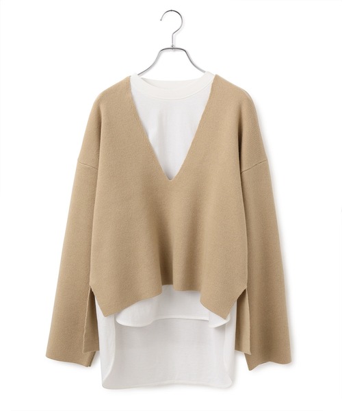 ADAM ET ROPE'(アダムエロペ)の「【セットアイテム】ロンT付きスムースチュニック(ニット/セーター・レディース・ホワイト/ベージュ・FREE)」の11枚目の写真