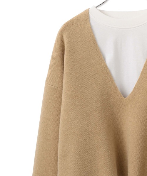 ADAM ET ROPE'(アダムエロペ)の「【セットアイテム】ロンT付きスムースチュニック(ニット/セーター・レディース・ホワイト/ベージュ・FREE)」の3枚目の写真