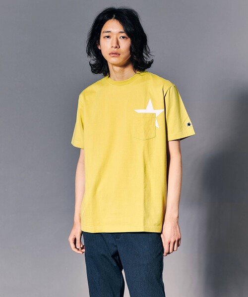 tk.TAKEO KIKUCHI(ティーケータケオキクチ)の「【WEB限定/S~3L】スタープリント半袖Tシャツ(ユニセックスアイテム)(Tシャツ/カットソー・レディース・ホワイト/ダークグリーン/ブラック/サンドベージュ/ライトグリーン/ライトパープル/レモンイエロー/ブラック系/ブルー/ホワイト系1・01/02/03/04/05)」の16枚目の写真