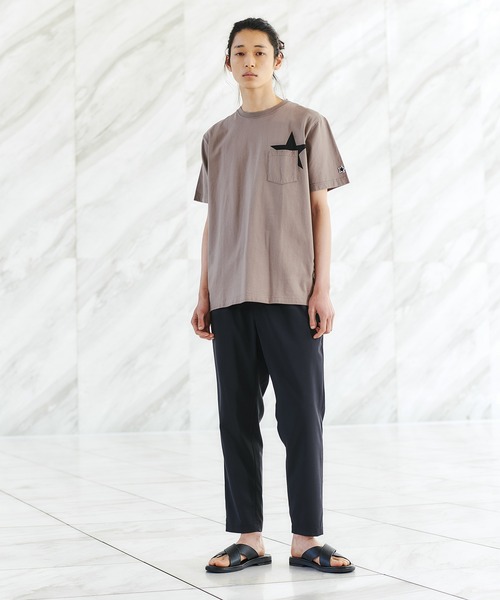 tk.TAKEO KIKUCHI(ティーケータケオキクチ)の「【WEB限定/S~3L】スタープリント半袖Tシャツ(ユニセックスアイテム)(Tシャツ/カットソー・レディース・ホワイト/ダークグリーン/ブラック/サンドベージュ/ライトグリーン/ライトパープル/レモンイエロー/ブラック系/ブルー/ホワイト系1・01/02/03/04/05)」の20枚目の写真
