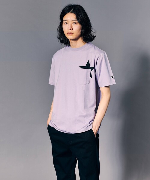 tk.TAKEO KIKUCHI(ティーケータケオキクチ)の「【WEB限定/S~3L】スタープリント半袖Tシャツ(ユニセックスアイテム)(Tシャツ/カットソー・レディース・ホワイト/ダークグリーン/ブラック/サンドベージュ/ライトグリーン/ライトパープル/レモンイエロー/ブラック系/ブルー/ホワイト系1・01/02/03/04/05)」の18枚目の写真