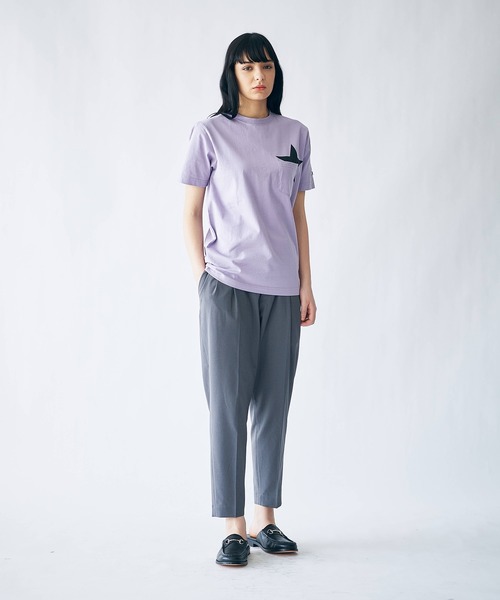 tk.TAKEO KIKUCHI(ティーケータケオキクチ)の「【WEB限定/S~3L】スタープリント半袖Tシャツ(ユニセックスアイテム)(Tシャツ/カットソー・レディース・ホワイト/ダークグリーン/ブラック/サンドベージュ/ライトグリーン/ライトパープル/レモンイエロー/ブラック系/ブルー/ホワイト系1・01/02/03/04/05)」の12枚目の写真