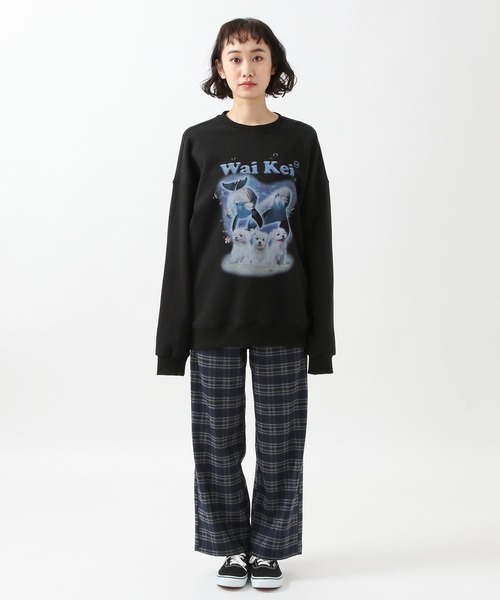 WaiKei（ワイケイ）の「Wai Kei／ドルフィンプリントプルオーバー　2932816（スウェット・レディース・ブラック/オリーブ・FREE）」の12枚目の写真