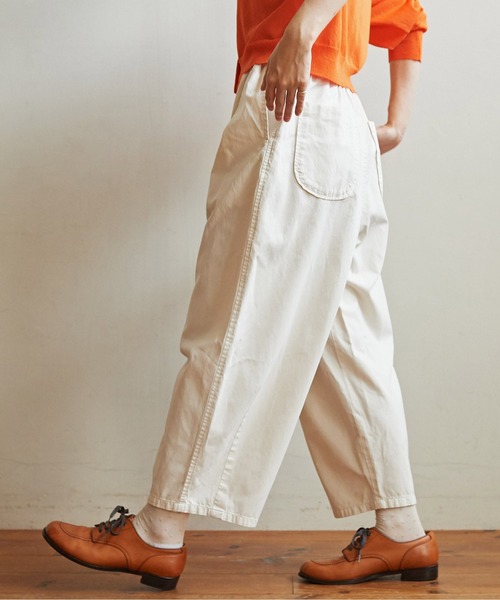 aimer le mieux（エメルミュー）の「△aimer　綿テンセルゆったりパンツ（その他パンツ・レディース・カーキ/ネイビー/オフホワイト/チャコールグレー・FREE）」の2枚目の写真