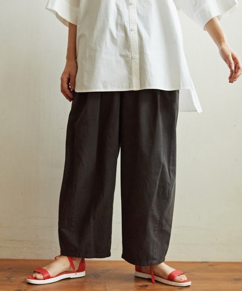 aimer le mieux（エメルミュー）の「△aimer　綿テンセルゆったりパンツ（その他パンツ・レディース・カーキ/ネイビー/オフホワイト/チャコールグレー・FREE）」の3枚目の写真