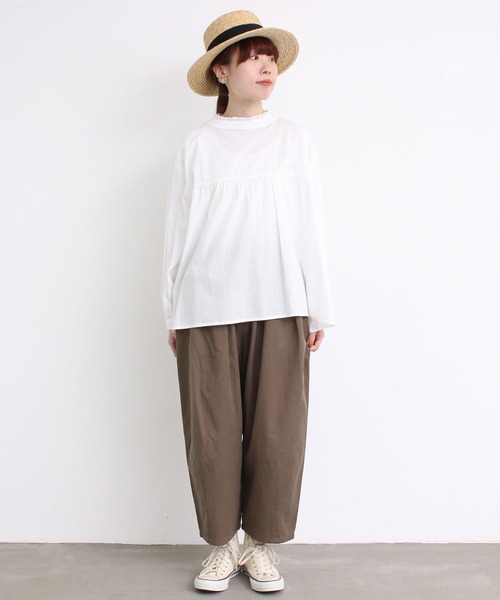 aimer le mieux（エメルミュー）の「△aimer　綿テンセルゆったりパンツ（その他パンツ・レディース・カーキ/ネイビー/オフホワイト/チャコールグレー・FREE）」の10枚目の写真