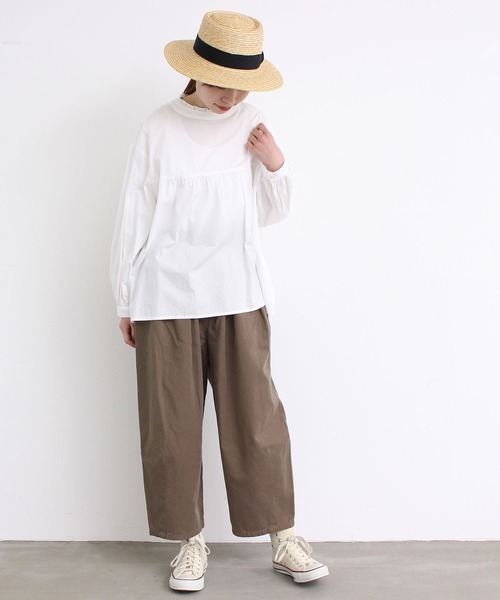 aimer le mieux（エメルミュー）の「△aimer　綿テンセルゆったりパンツ（その他パンツ・レディース・カーキ/ネイビー/オフホワイト/チャコールグレー・FREE）」の11枚目の写真