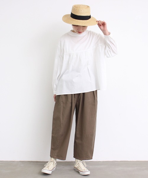 aimer le mieux（エメルミュー）の「△aimer　綿テンセルゆったりパンツ（その他パンツ・レディース・カーキ/ネイビー/オフホワイト/チャコールグレー・FREE）」の12枚目の写真