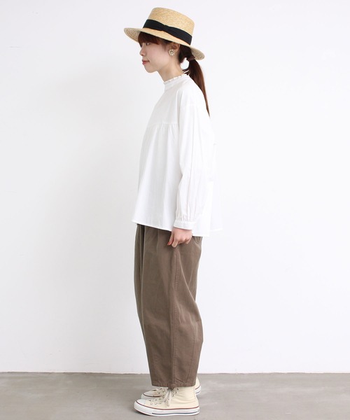 aimer le mieux（エメルミュー）の「△aimer　綿テンセルゆったりパンツ（その他パンツ・レディース・カーキ/ネイビー/オフホワイト/チャコールグレー・FREE）」の13枚目の写真