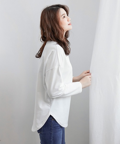 Amulet（アミュレット）の「無地長袖カットソー（Tシャツ/カットソー・レディース・ベージュ/ホワイト/ライトブルー/ブラック/パープル・L/M）」の21枚目の写真