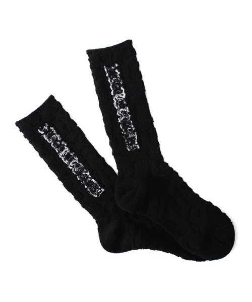 PERFECTCORNER(パーフェクトコーナー)の「【PERFECTCORNER 】ダーティリバースロゴソックス(FILE) / PERFECT CORNER DIRTY REVERS LOGO SOCKS(FILE)(ソックス/靴下・レディース・ブラック/ブラウン/レッド/オレンジ・FREE)」の2枚目の写真