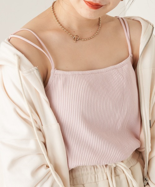 Chico(チコ)の「【新色追加】パット付きバッククロスキャミ(キャミソール・レディース・アイボリー/ブラック/ライトベージュ/ミント/パープル/ピンク/カーキ/ブラウン・FREE)」の8枚目の写真