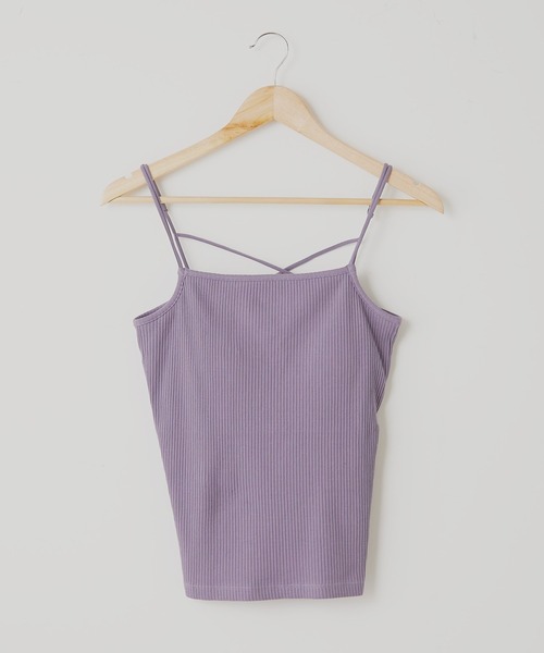 Chico(チコ)の「【新色追加】パット付きバッククロスキャミ(キャミソール・レディース・アイボリー/ブラック/ライトベージュ/ミント/パープル/ピンク/カーキ/ブラウン・FREE)」の21枚目の写真