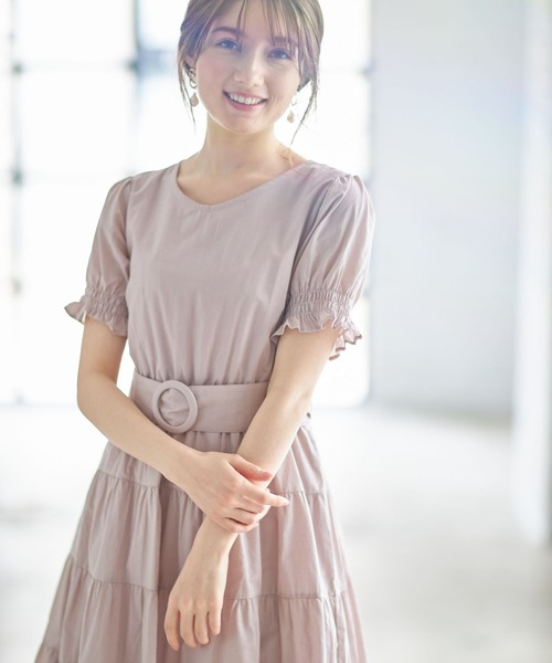 ファッション通販 安い tocco closet（トッコ クローゼット）の「くるみバックルベルト ワンピース