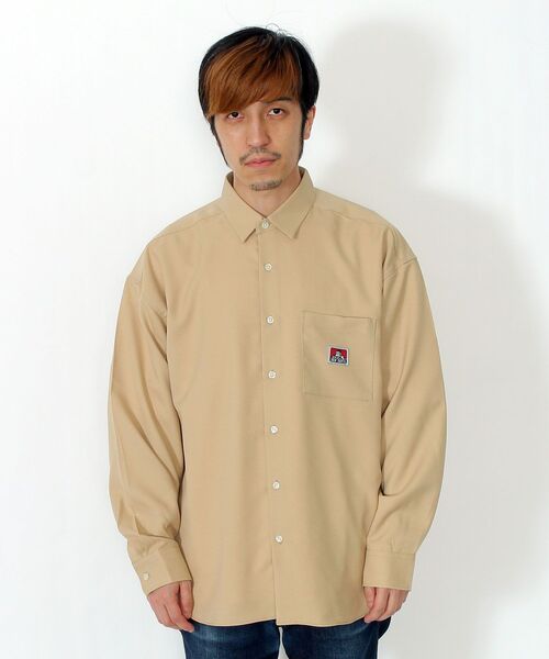 BEN DAVIS/WHITE LABEL（ベンデイビス ホワイトラベル）の「NVL/CAR BACK PRINT LS SHIRTS（シャツ/ブラウス・メンズ・ベージュ/ブラック/ホワイト・LARGE/MEDIUM）」の6枚目の写真