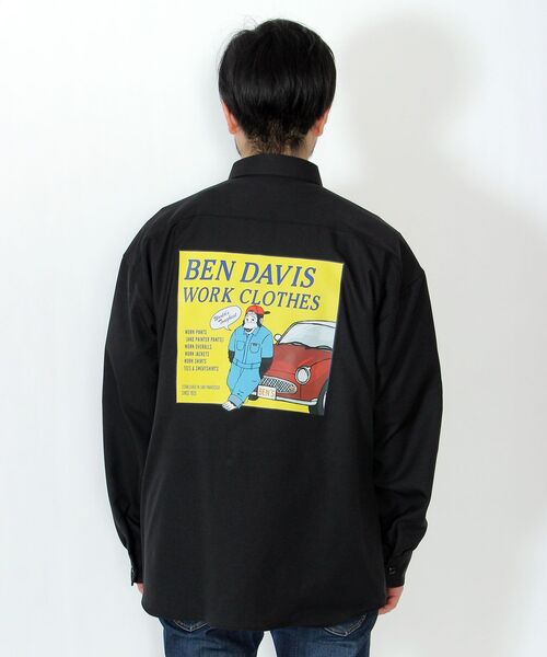 BEN DAVIS/WHITE LABEL（ベンデイビス ホワイトラベル）の「NVL/CAR BACK PRINT LS SHIRTS（シャツ/ブラウス・メンズ・ベージュ/ブラック/ホワイト・LARGE/MEDIUM）」の9枚目の写真
