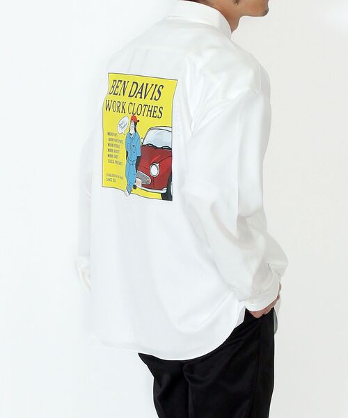 BEN DAVIS/WHITE LABEL（ベンデイビス ホワイトラベル）の「NVL/CAR BACK PRINT LS SHIRTS（シャツ/ブラウス・メンズ・ベージュ/ブラック/ホワイト・LARGE/MEDIUM）」の15枚目の写真