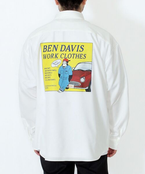 BEN DAVIS/WHITE LABEL（ベンデイビス ホワイトラベル）の「NVL/CAR BACK PRINT LS SHIRTS（シャツ/ブラウス・メンズ・ベージュ/ブラック/ホワイト・LARGE/MEDIUM）」の17枚目の写真