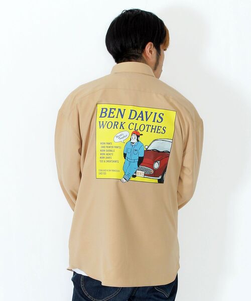 BEN DAVIS/WHITE LABEL（ベンデイビス ホワイトラベル）の「NVL/CAR BACK PRINT LS SHIRTS（シャツ/ブラウス・メンズ・ベージュ/ブラック/ホワイト・LARGE/MEDIUM）」の21枚目の写真