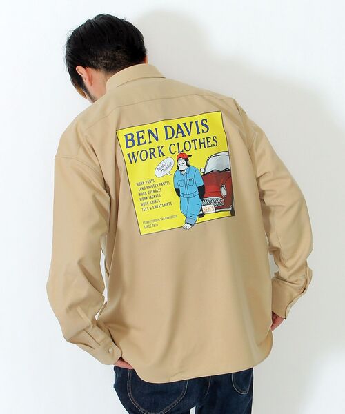 BEN DAVIS/WHITE LABEL（ベンデイビス ホワイトラベル）の「NVL/CAR BACK PRINT LS SHIRTS（シャツ/ブラウス・メンズ・ベージュ/ブラック/ホワイト・LARGE/MEDIUM）」の22枚目の写真